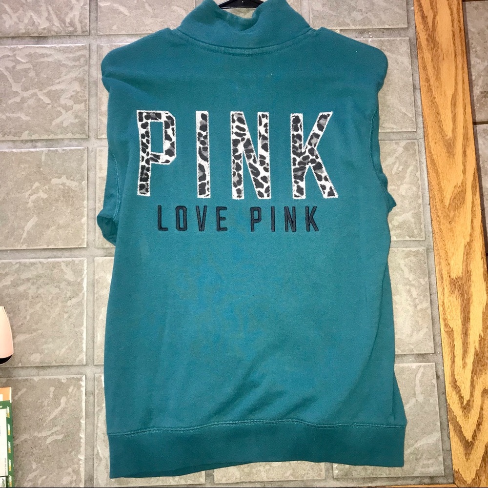 PINK | Teal Quarter-Zip Graphic Pull-Over | X-Small
